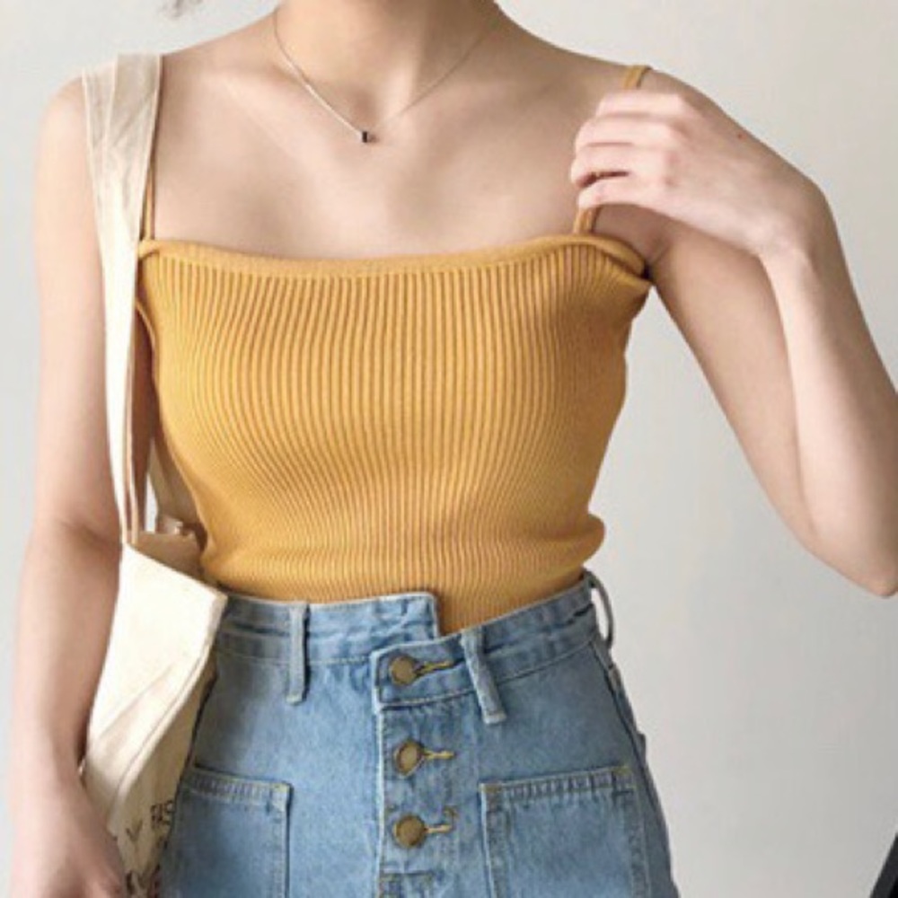 Yellow rubbed tank top